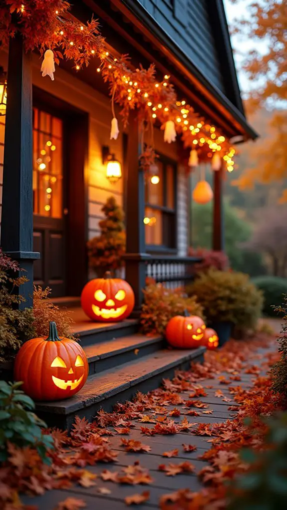 vibrant autumn porch display