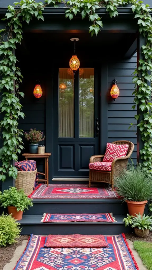 vibrant bohemian porch decor