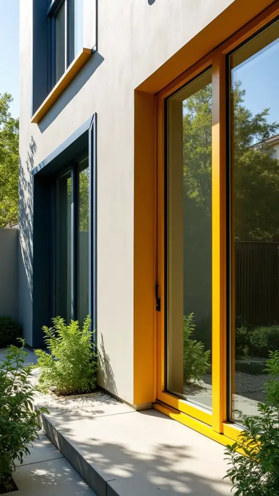 vibrant colored window frames