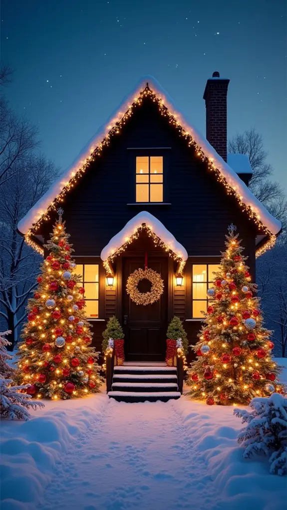 vibrant colorful christmas trees