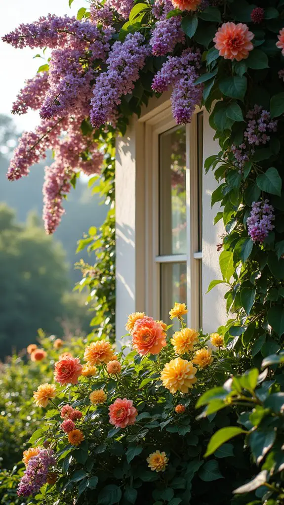 vibrant colorful garden focal point