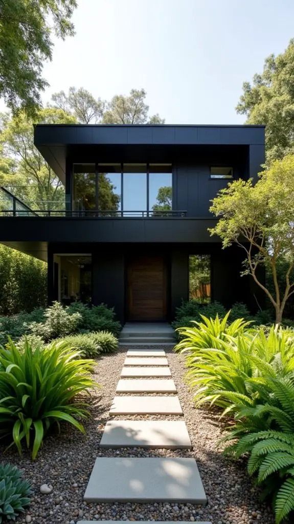 vibrant contrast with landscaping