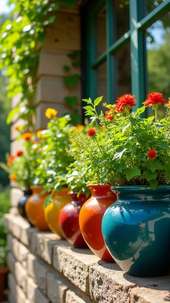 vibrant decorative ceramic planters