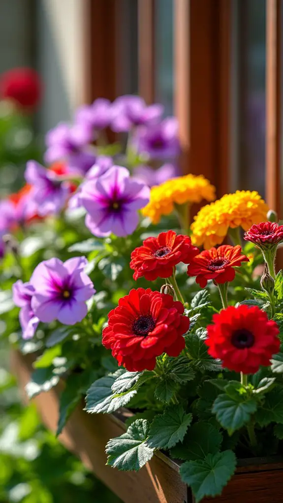 vibrant flower box gardens