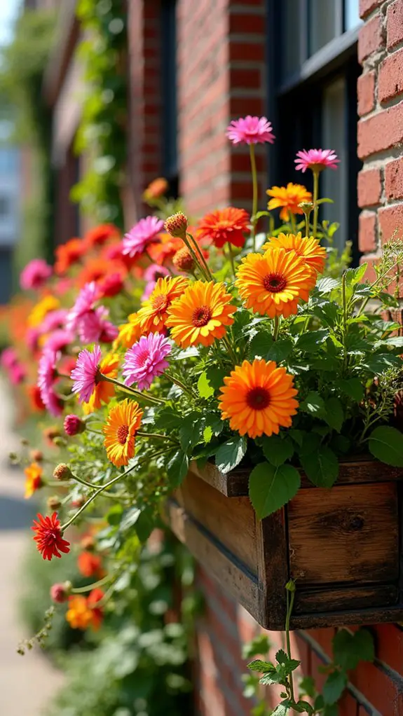 vibrant flowers brighten space