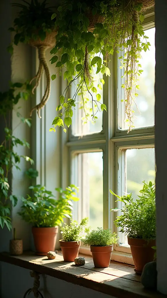 vibrant hanging plants display