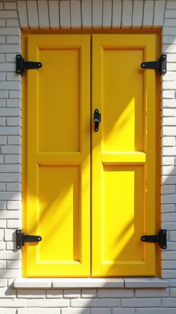 vibrant lemon shutters contrast