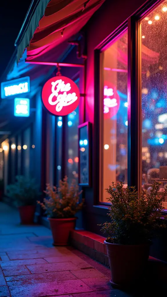 vibrant neon outdoor charm