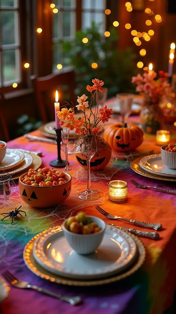 vibrant retro tie dye decor