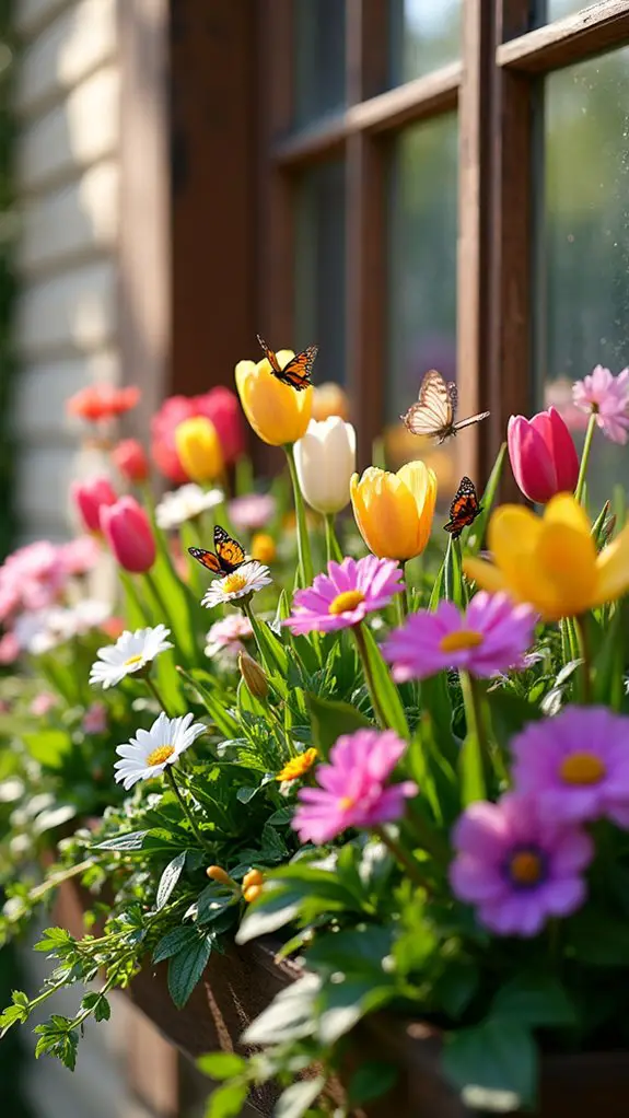 vibrant spring floral display