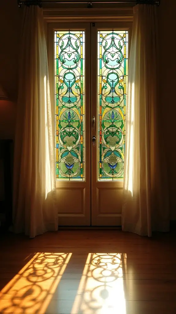 vibrant stained glass privacy