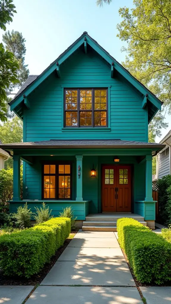 vibrant teal enhances curb appeal