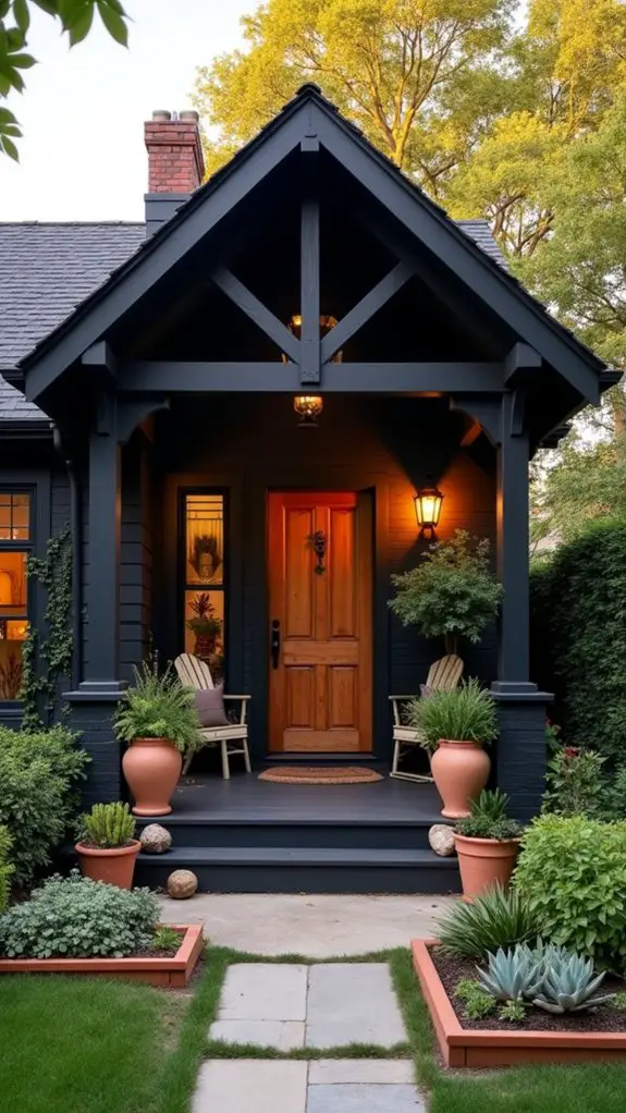 vintage eclectic black bungalow
