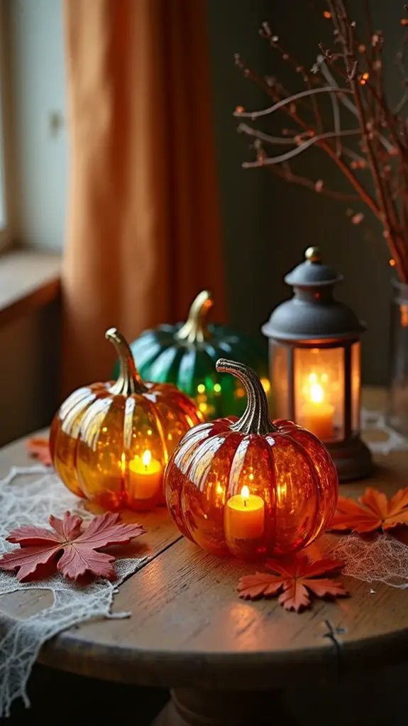 vintage glass pumpkin decor