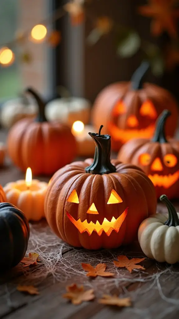 vintage paper mache pumpkins