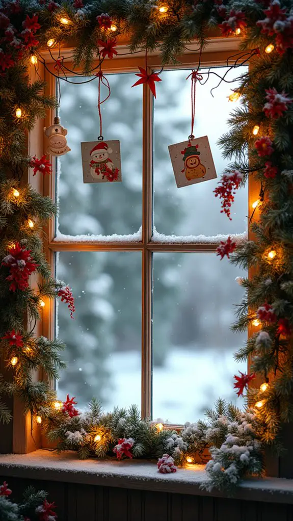 vintage postcard holiday garland