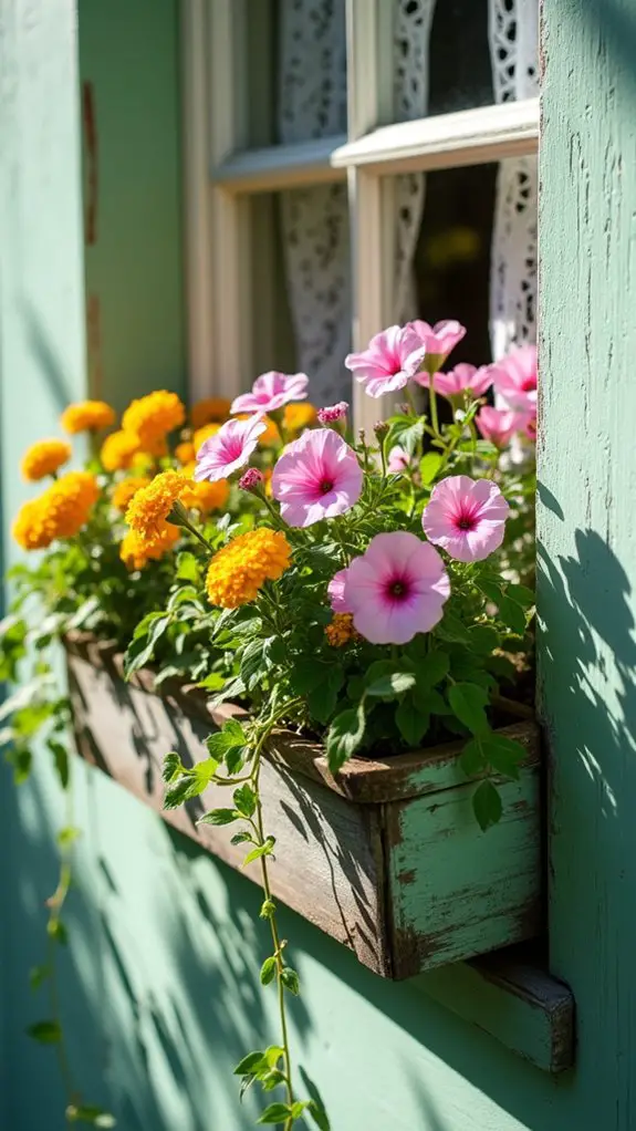 vintage rustic flower boxes