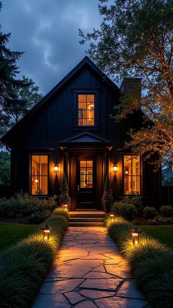 welcoming lights enhance entrance