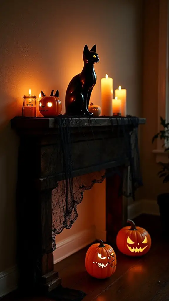 whimsical black cat decor