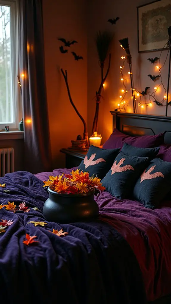 whimsical broomstick halloween decor