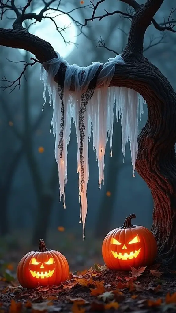 whimsical ghostly garlands decor