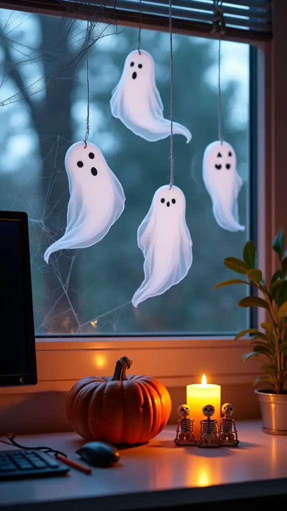 whimsical ghostly window clings