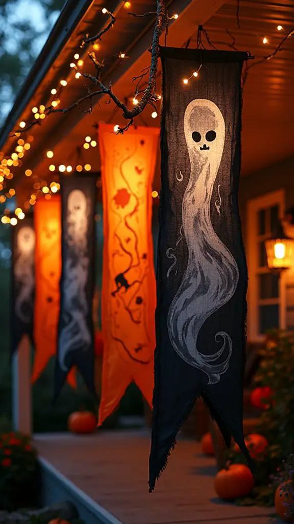 whimsical halloween fabric banners