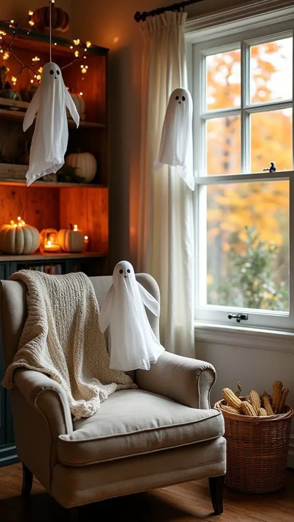 whimsical halloween ghost decor
