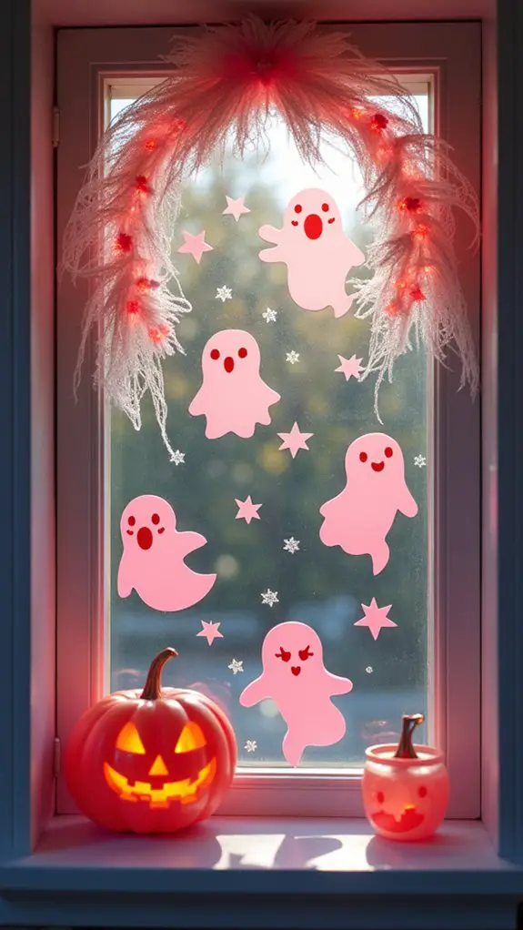 whimsical halloween window decor