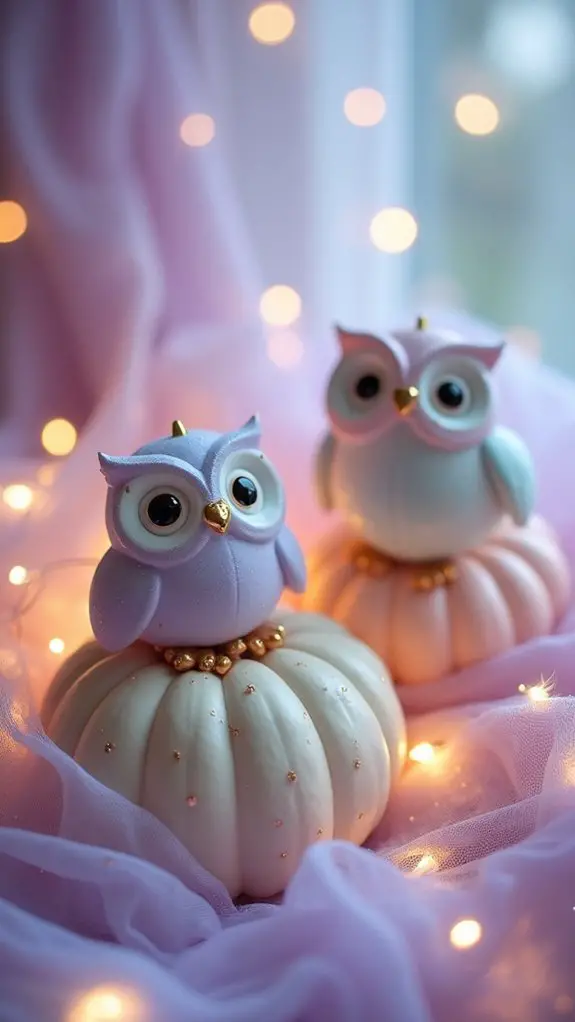 whimsical pastel owl accents
