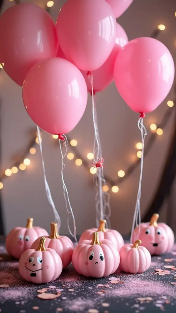 whimsical pink balloon decor