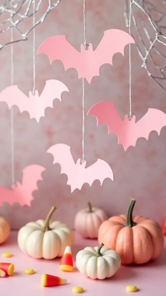 whimsical pink bat decorations