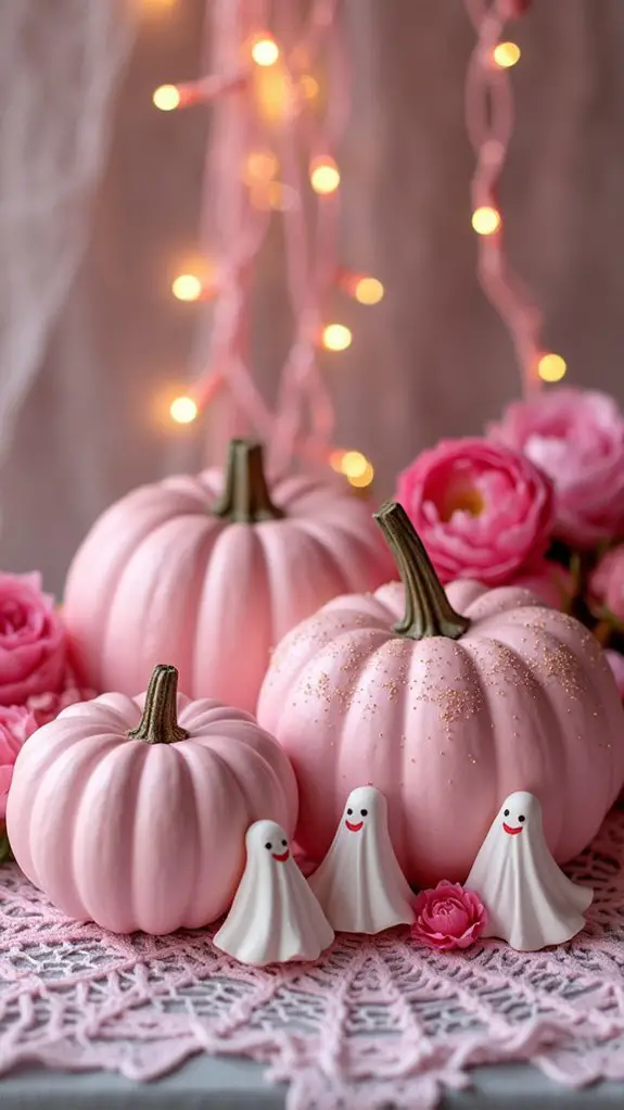 whimsical pink halloween centerpieces