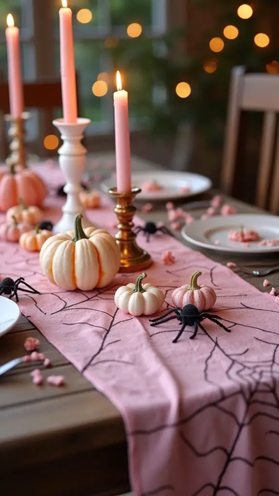 whimsical pink halloween decor