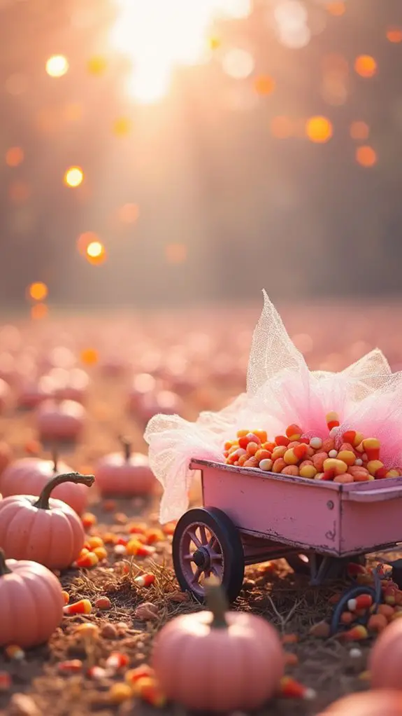 whimsical pink pumpkin decor