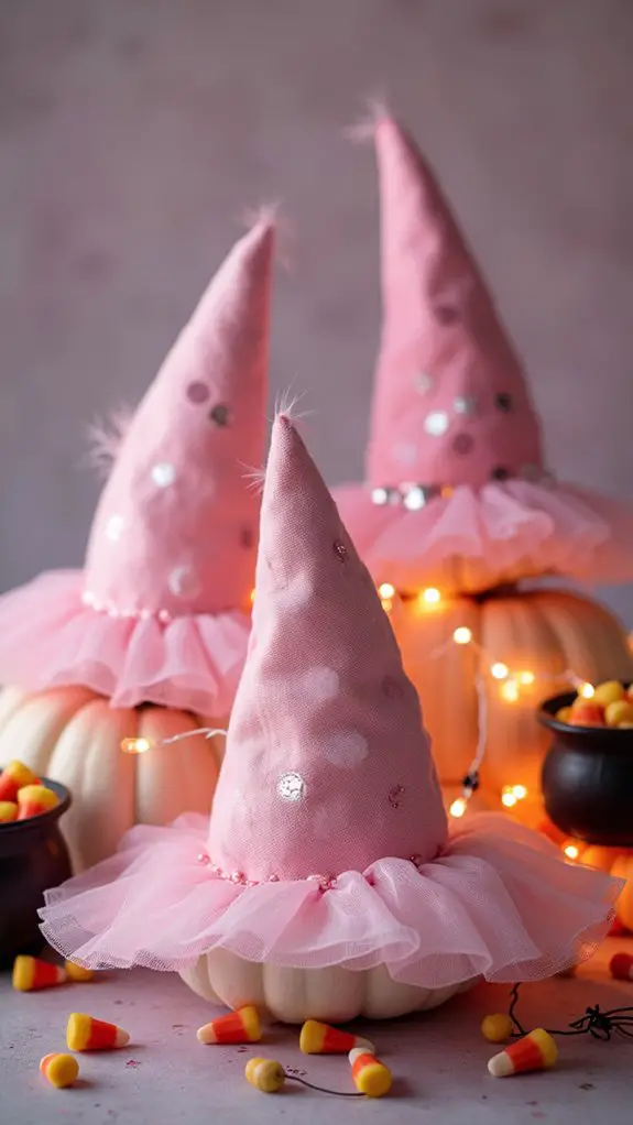 whimsical pink witch hats