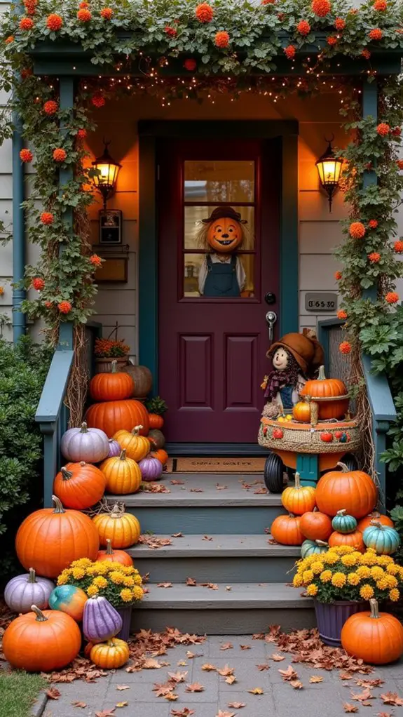 whimsical pumpkin porch decorations