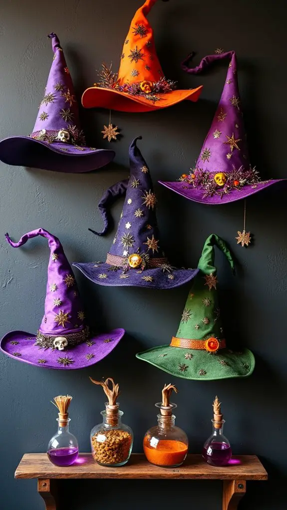 whimsical witch hat displays