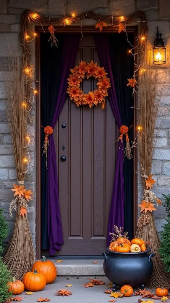 witchy broomstick entryway decor