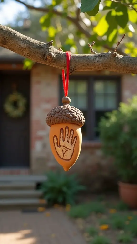 acorn handprint ornament craft