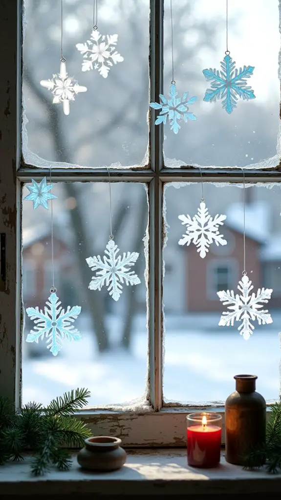 acrylic snowflakes add elegance