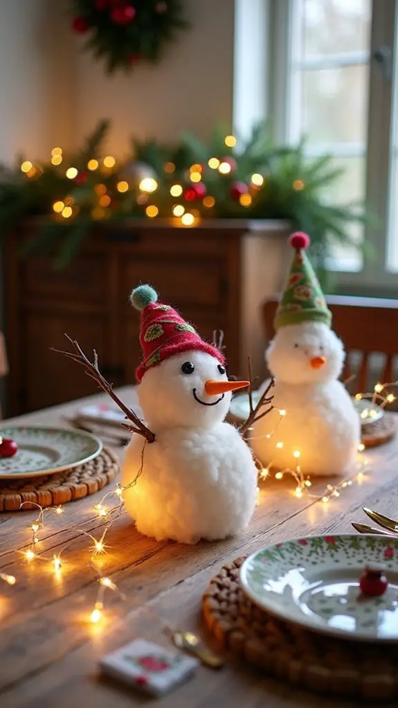 adorable snowman table decor