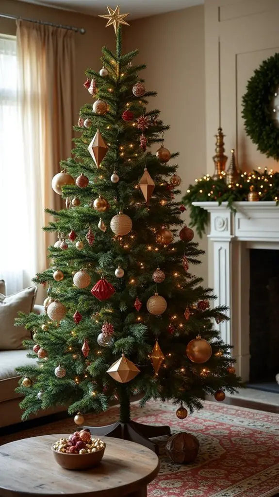 artistic geometric holiday ornaments