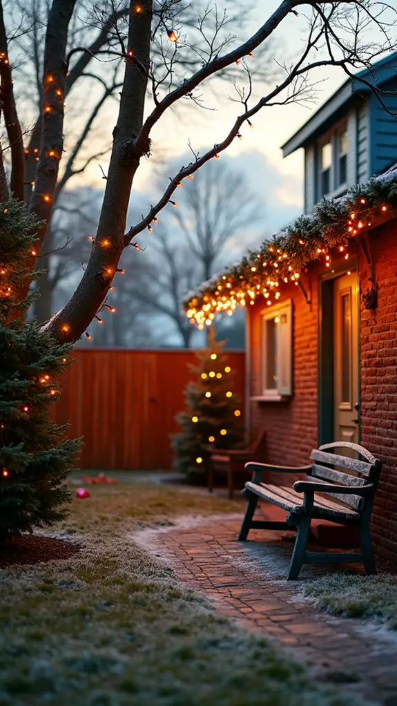 backyard holiday lights decorations