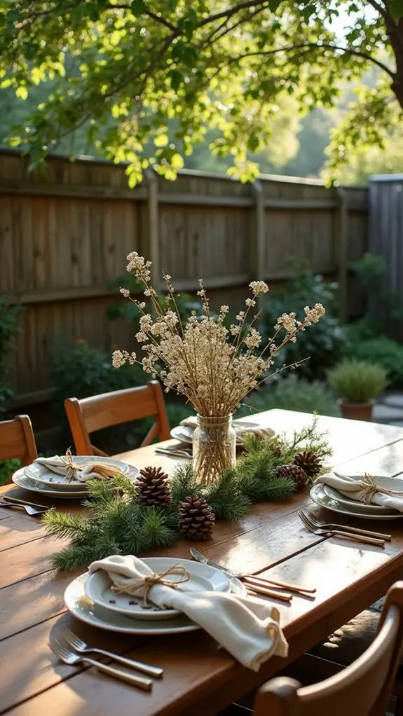 backyard natural festive decor