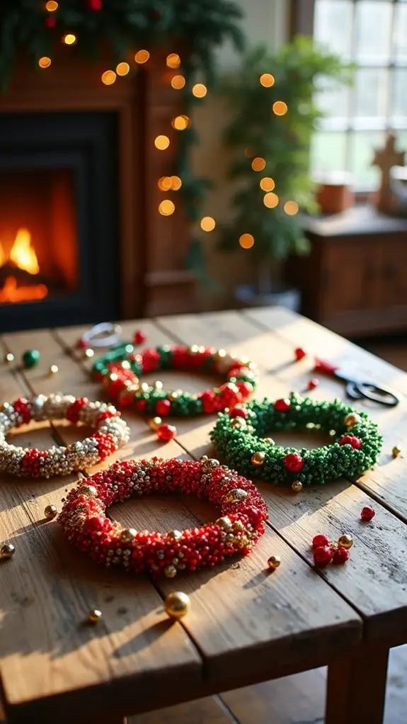 beaded wreaths with kids