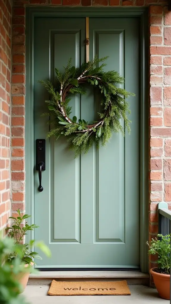 birch and greenery wreath