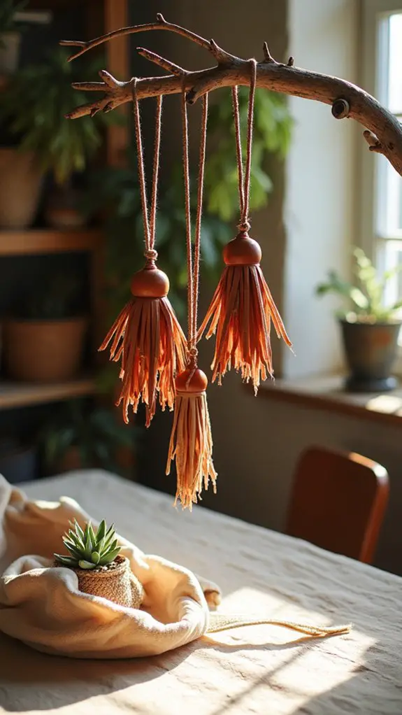 bohemian leather fringe ornaments
