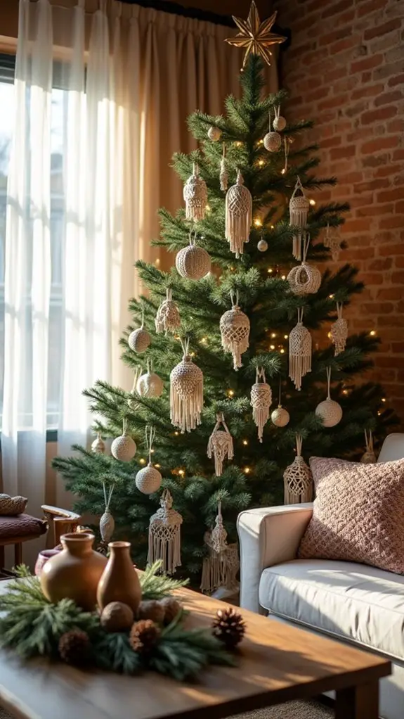 bohemian macram holiday ornaments