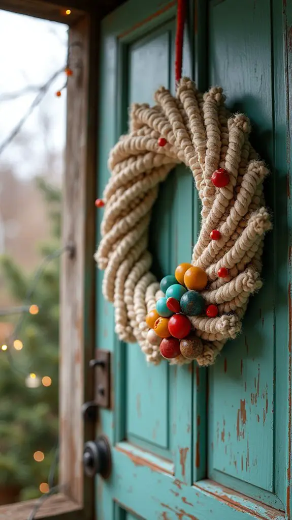 bohemian macrame bead wreath